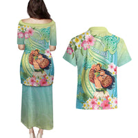 Personalised Hawaii Father's Day Couples Matching Puletasi and Hawaiian Shirt Happy Father And Child DT04 - Polynesian Pride