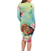 Personalised Hawaii Father's Day Family Matching Long Sleeve Bodycon Dress and Hawaiian Shirt Happy Father And Child DT04 - Polynesian Pride