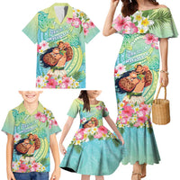 Personalised Hawaii Father's Day Family Matching Mermaid Dress and Hawaiian Shirt Happy Father And Child DT04 - Polynesian Pride