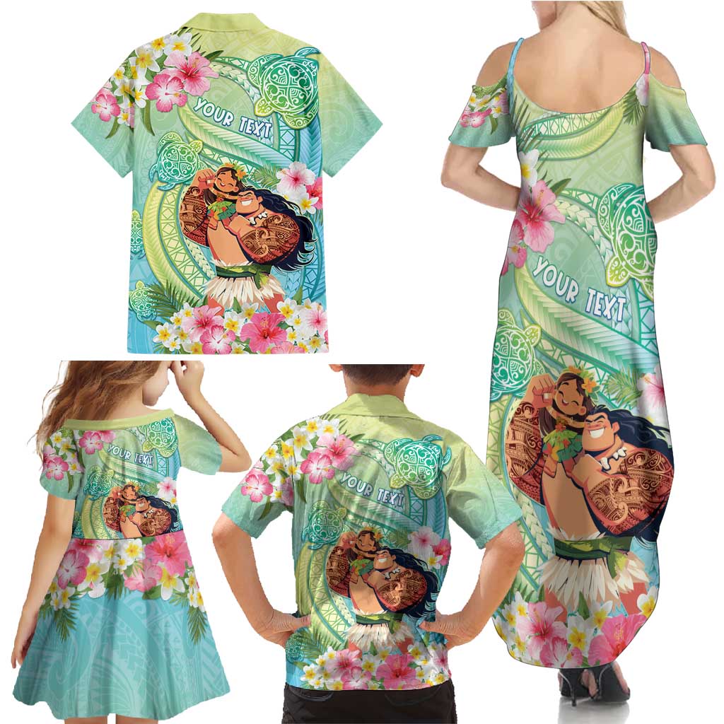Personalised Hawaii Father's Day Family Matching Summer Maxi Dress and Hawaiian Shirt Happy Father And Child DT04 - Polynesian Pride