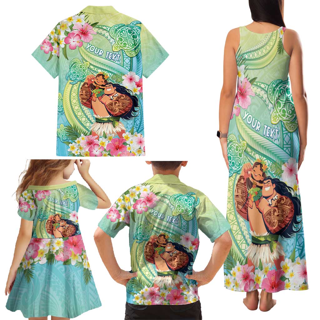 Personalised Hawaii Father's Day Family Matching Tank Maxi Dress and Hawaiian Shirt Happy Father And Child DT04 - Polynesian Pride