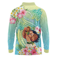 Personalised Hawaii Father's Day Long Sleeve Polo Shirt Happy Father And Child DT04 - Polynesian Pride