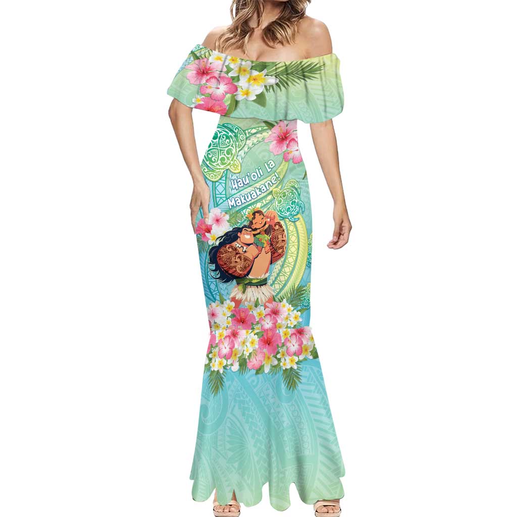 Personalised Hawaii Father's Day Mermaid Dress Happy Father And Child DT04 - Polynesian Pride