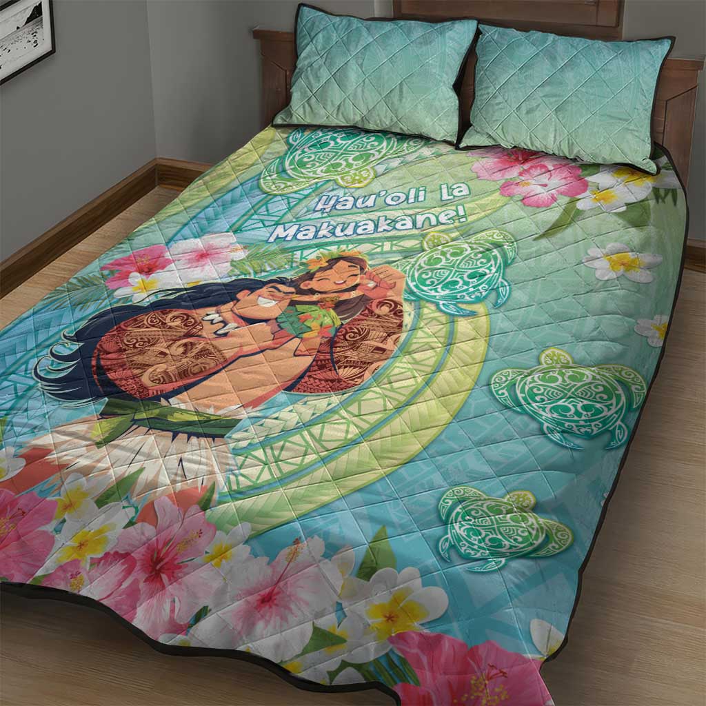 Hawaii Father's Day Quilt Bed Set Happy Father And Child DT04 - Polynesian Pride
