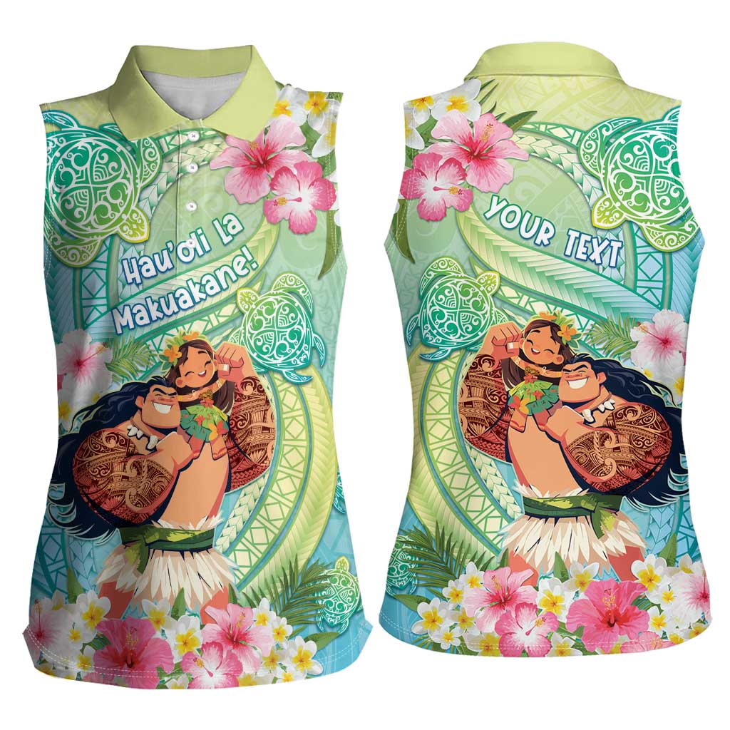 Personalised Hawaii Father's Day Women Sleeveless Polo Shirt Happy Father And Child DT04 - Polynesian Pride