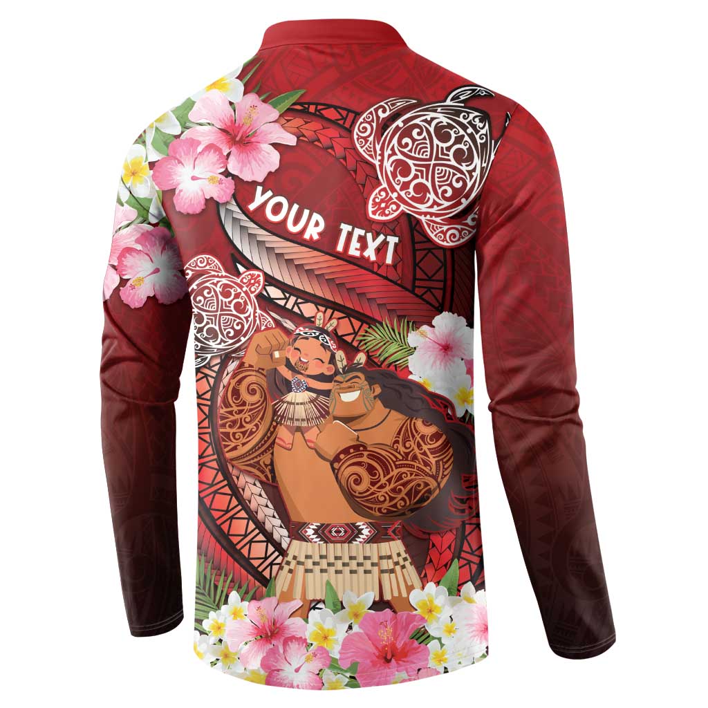 Personalised New Zealand Father's Day Button Sweatshirt Happy Father And Child DT04 - Polynesian Pride