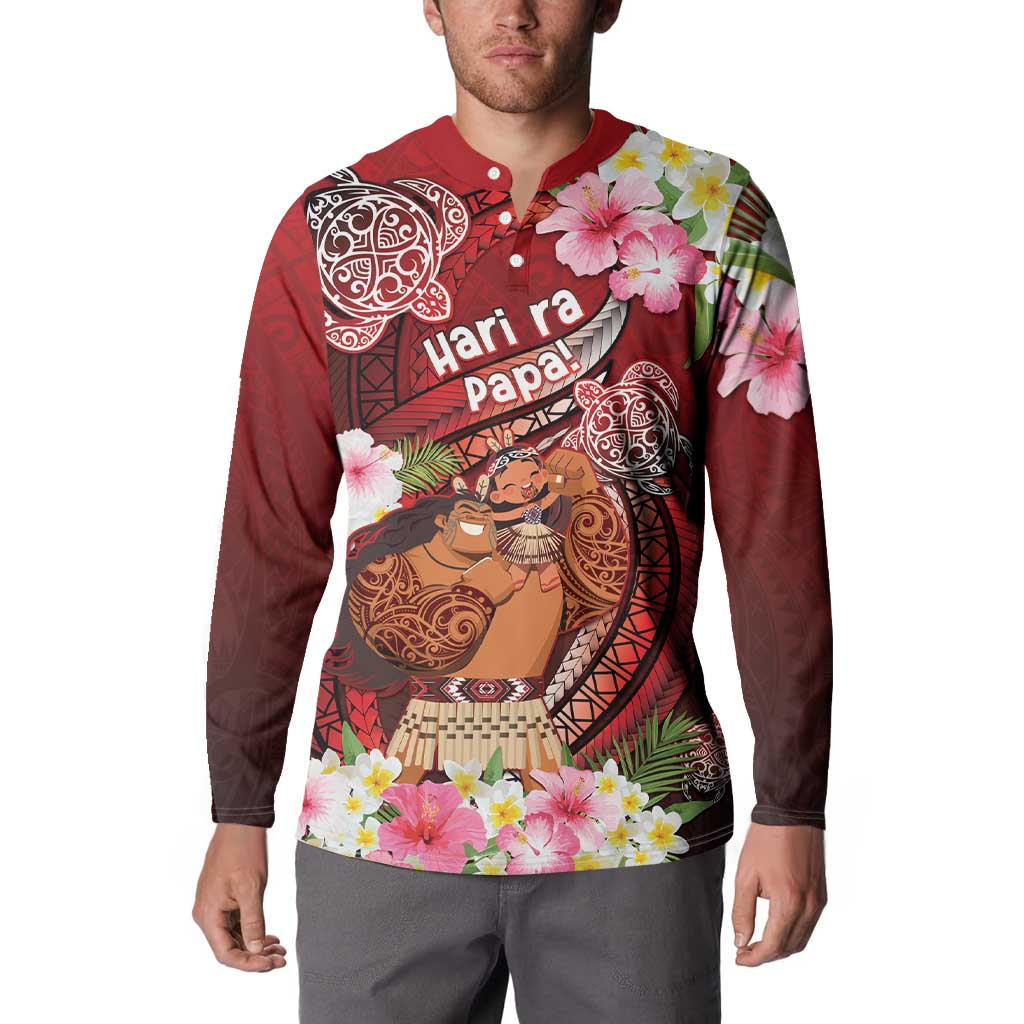 Personalised New Zealand Father's Day Button Sweatshirt Happy Father And Child DT04 - Polynesian Pride