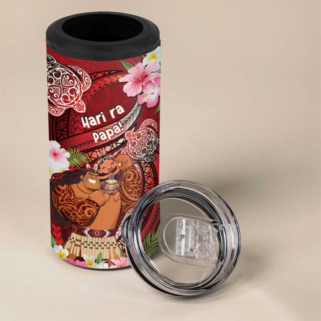 Personalised New Zealand Father's Day 4 in 1 Can Cooler Tumbler Happy Father And Child DT04 - Polynesian Pride