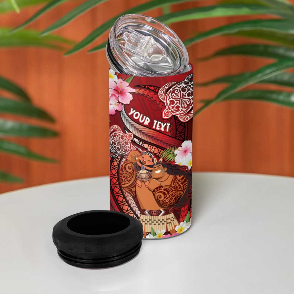 Personalised New Zealand Father's Day 4 in 1 Can Cooler Tumbler Happy Father And Child DT04 - Polynesian Pride