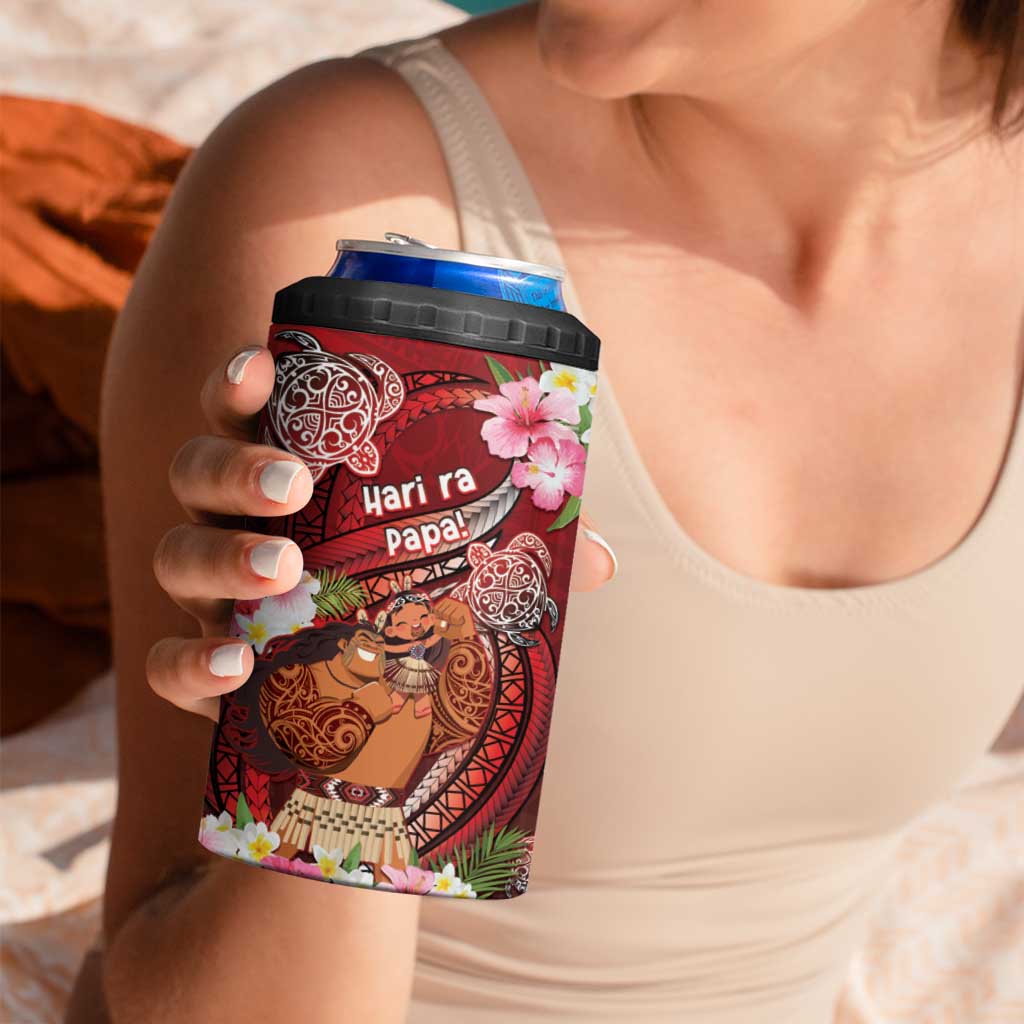 Personalised New Zealand Father's Day 4 in 1 Can Cooler Tumbler Happy Father And Child DT04 - Polynesian Pride