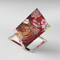 New Zealand Father's Day Canvas Wall Art Happy Father And Child DT04 With Frame Red - Polynesian Pride