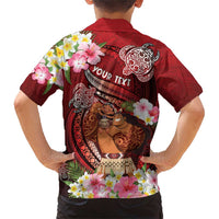 Personalised New Zealand Father's Day Family Matching Short Sleeve Bodycon Dress and Hawaiian Shirt Happy Father And Child DT04 - Polynesian Pride