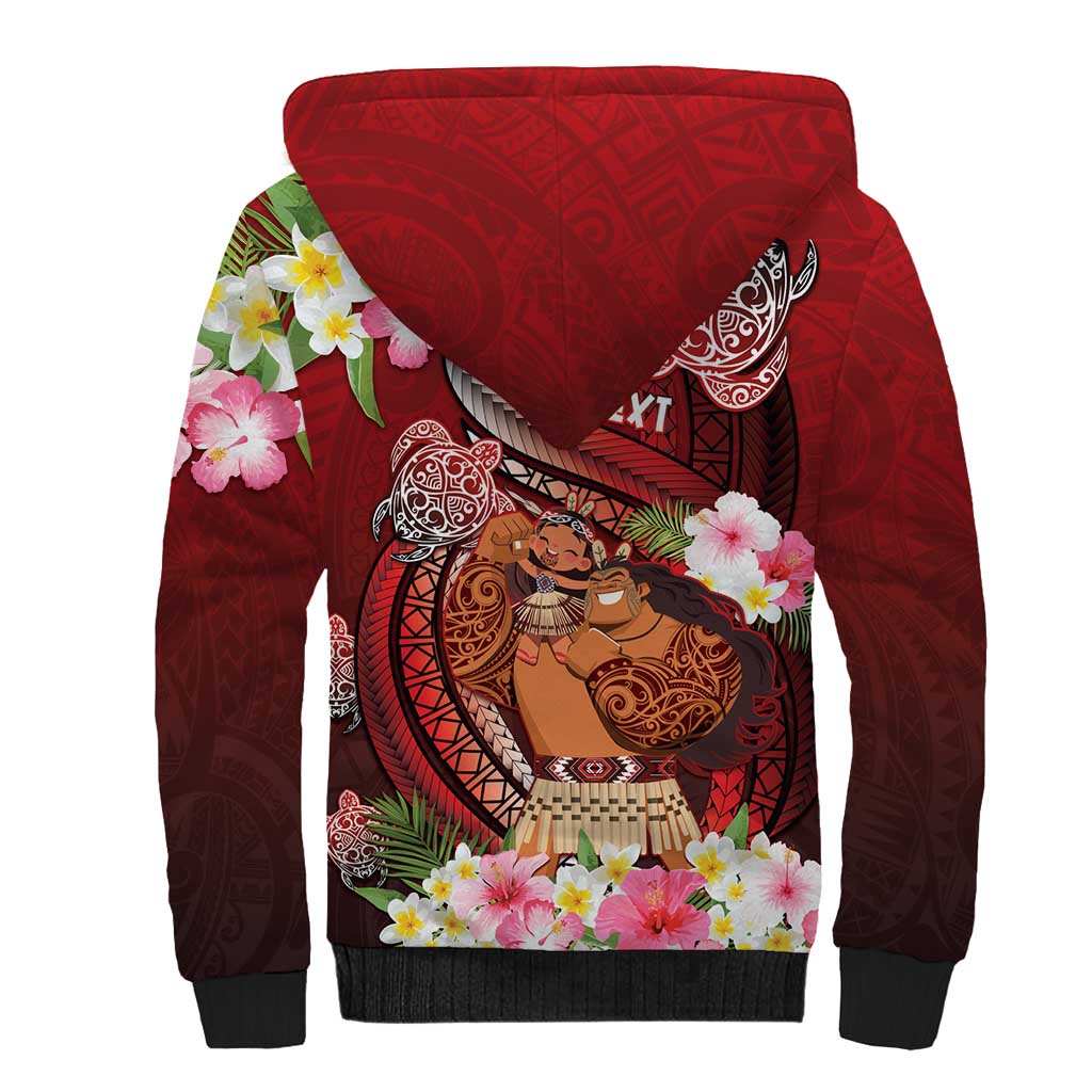 Personalised New Zealand Father's Day Sherpa Hoodie Happy Father And Child DT04 - Polynesian Pride