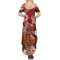 Personalised New Zealand Father's Day Summer Maxi Dress Happy Father And Child DT04 - Polynesian Pride