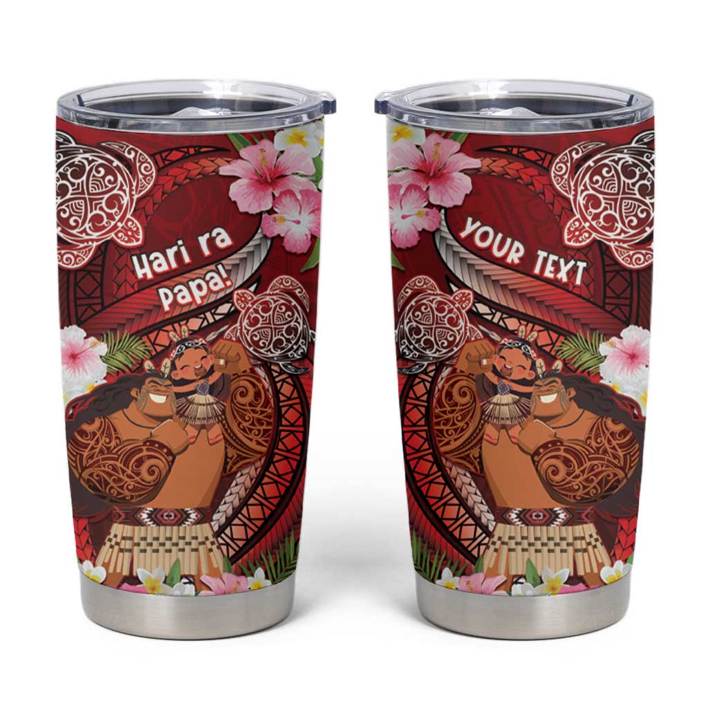 Personalised New Zealand Father's Day Tumbler Cup Happy Father And Child DT04 Red - Polynesian Pride
