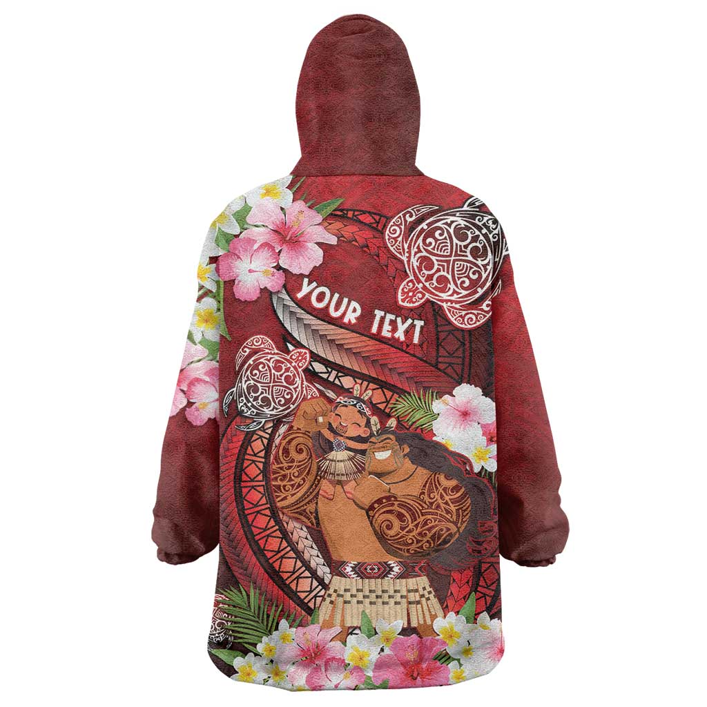 Personalised New Zealand Father's Day Wearable Blanket Hoodie Happy Father And Child DT04 - Polynesian Pride