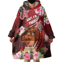 Personalised New Zealand Father's Day Wearable Blanket Hoodie Happy Father And Child DT04 - Polynesian Pride