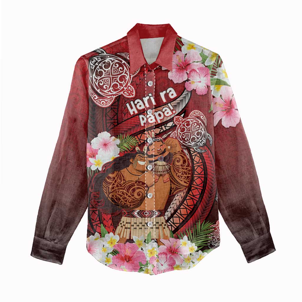 Personalised New Zealand Father's Day Women Casual Shirt Happy Father And Child