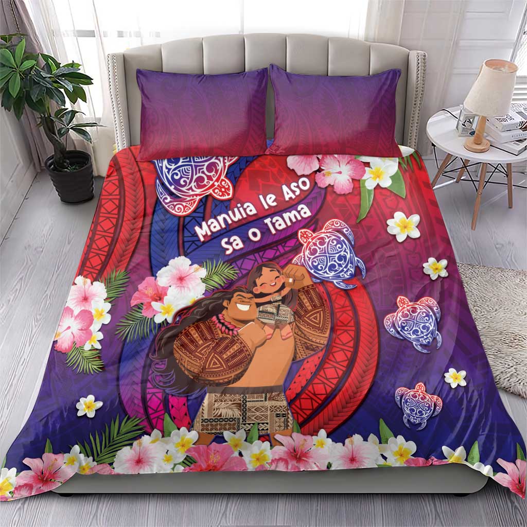 Samoa Father's Day Bedding Set Happy Father And Child