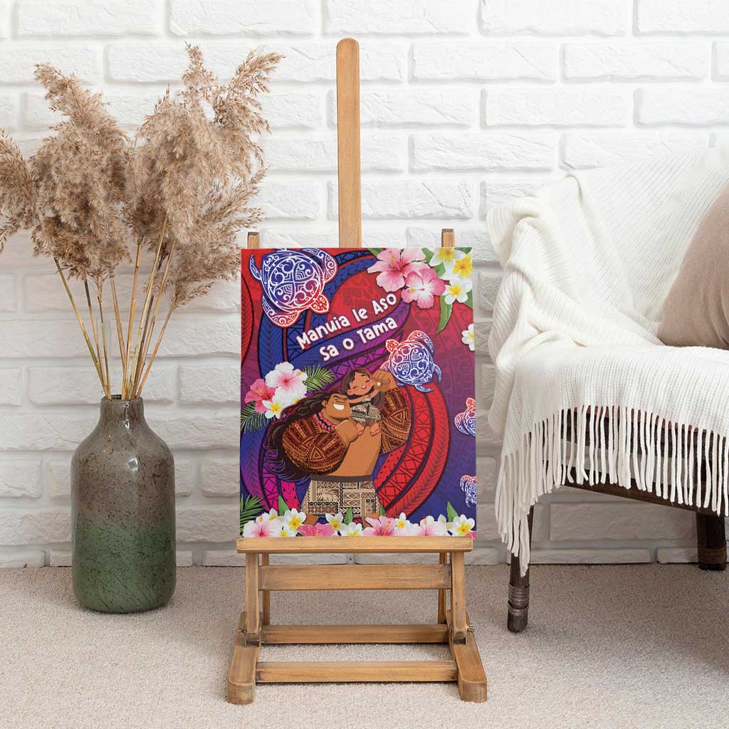 Samoa Father's Day Canvas Wall Art Happy Father And Child