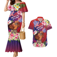 Personalised Samoa Father's Day Couples Matching Mermaid Dress and Hawaiian Shirt Happy Father And Child DT04 Red - Polynesian Pride