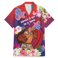 Personalised Samoa Father's Day Family Matching Mermaid Dress and Hawaiian Shirt Happy Father And Child DT04 Dad's Shirt - Short Sleeve Red - Polynesian Pride