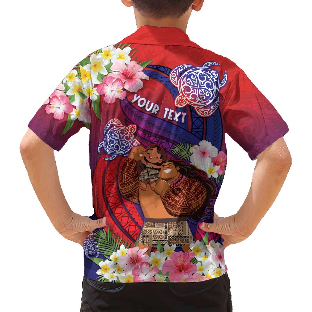 Personalised Samoa Father's Day Family Matching Off Shoulder Maxi Dress and Hawaiian Shirt Happy Father And Child DT04 - Polynesian Pride