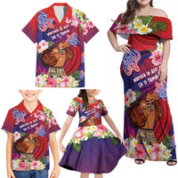 Personalised Samoa Father's Day Family Matching Off Shoulder Maxi Dress and Hawaiian Shirt Happy Father And Child DT04 - Polynesian Pride