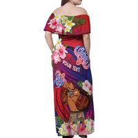 Personalised Samoa Father's Day Family Matching Off Shoulder Maxi Dress and Hawaiian Shirt Happy Father And Child DT04 - Polynesian Pride