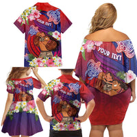 Personalised Samoa Father's Day Family Matching Off Shoulder Short Dress and Hawaiian Shirt Happy Father And Child DT04 - Polynesian Pride