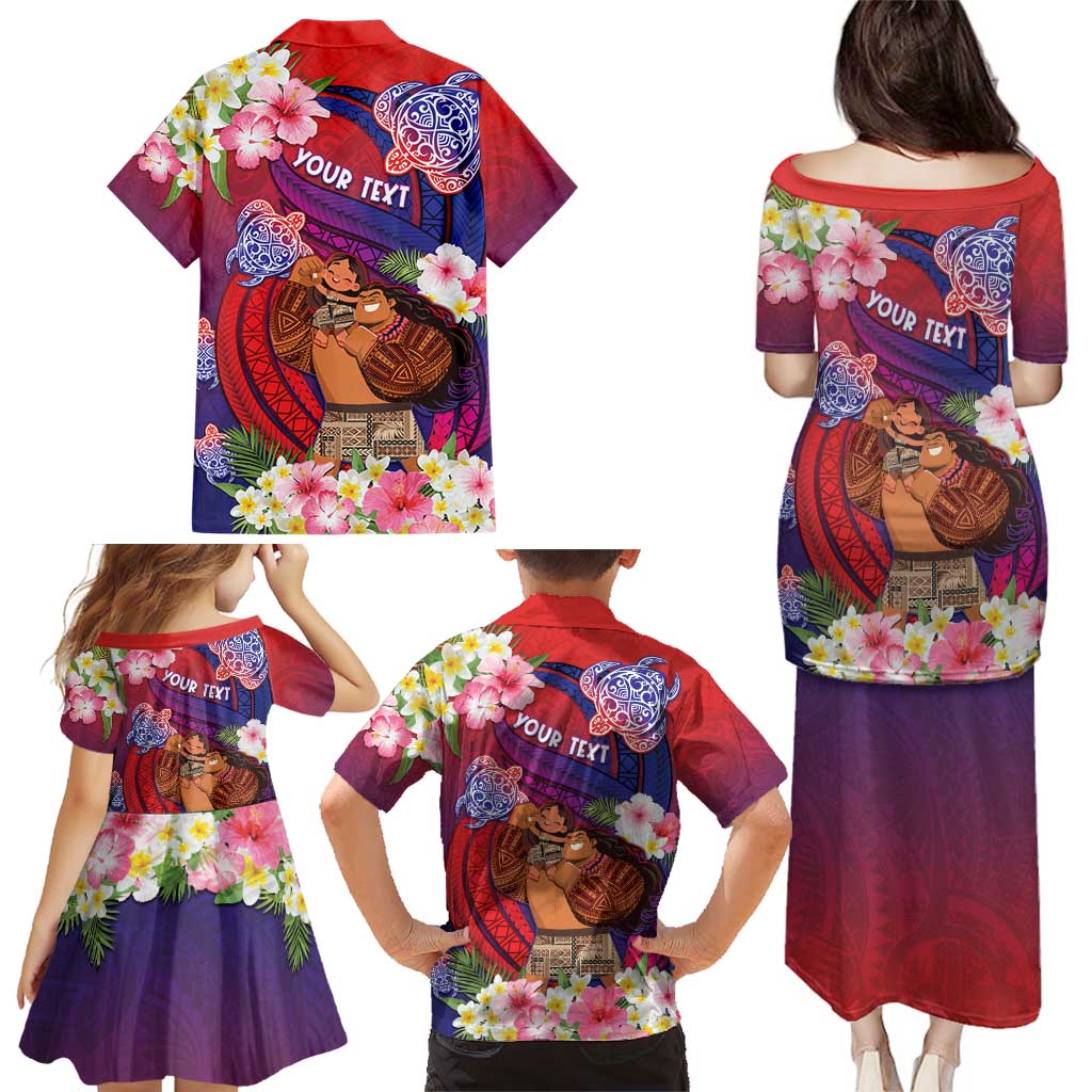 Personalised Samoa Father's Day Family Matching Puletasi and Hawaiian Shirt Happy Father And Child DT04 - Polynesian Pride