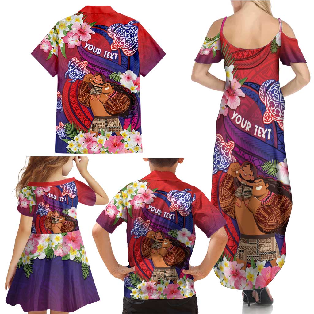 Personalised Samoa Father's Day Family Matching Summer Maxi Dress and Hawaiian Shirt Happy Father And Child DT04 - Polynesian Pride