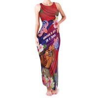 Personalised Samoa Father's Day Family Matching Tank Maxi Dress and Hawaiian Shirt Happy Father And Child DT04 Mom's Dress Red - Polynesian Pride