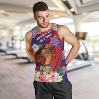 Personalised Samoa Father's Day Men Tank Top Happy Father And Child DT04 Red - Polynesian Pride