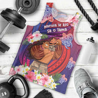 Personalised Samoa Father's Day Men Tank Top Happy Father And Child DT04 - Polynesian Pride