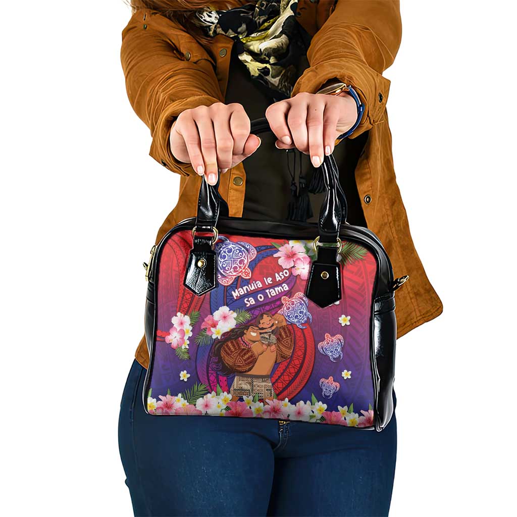 Samoa Father's Day Shoulder Handbag Happy Father And Child