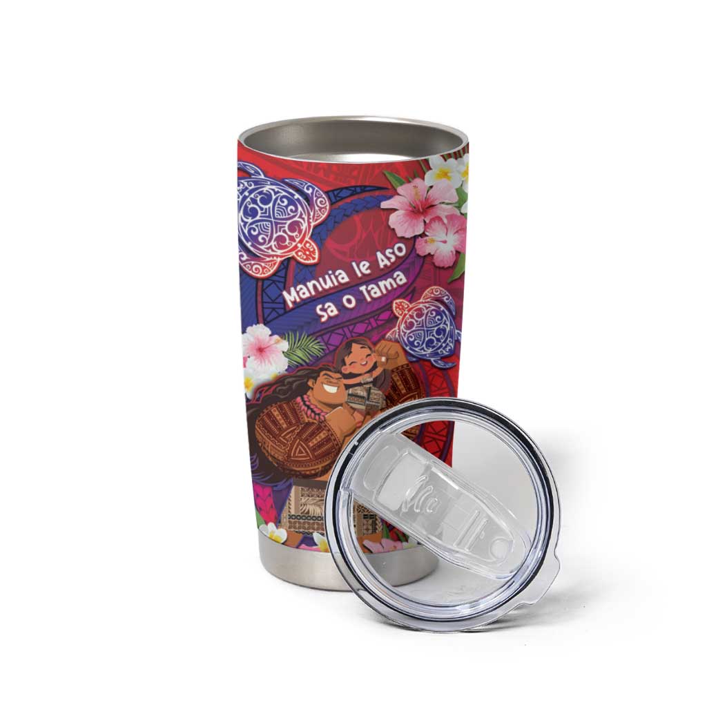 Personalised Samoa Father's Day Tumbler Cup Happy Father And Child