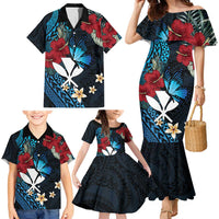 Hawaii Butterfly Family Matching Mermaid Dress and Hawaiian Shirt Kanaka Maoli Mix Hibiscus DT04 - Polynesian Pride
