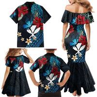 Hawaii Butterfly Family Matching Mermaid Dress and Hawaiian Shirt Kanaka Maoli Mix Hibiscus DT04 - Polynesian Pride