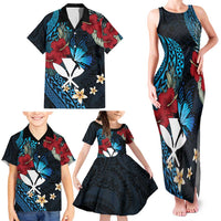 Hawaii Butterfly Family Matching Tank Maxi Dress and Hawaiian Shirt Kanaka Maoli Mix Hibiscus DT04 - Polynesian Pride