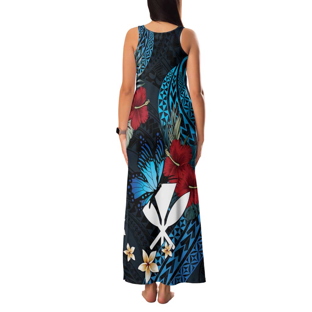 Hawaii Butterfly Family Matching Tank Maxi Dress and Hawaiian Shirt Kanaka Maoli Mix Hibiscus DT04 - Polynesian Pride