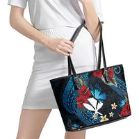 Hawaii Butterfly Leather Tote Bag Kanaka Maoli Mix Hibiscus DT04 - Polynesian Pride