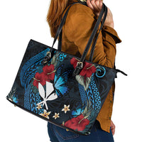 Hawaii Butterfly Leather Tote Bag Kanaka Maoli Mix Hibiscus DT04 - Polynesian Pride