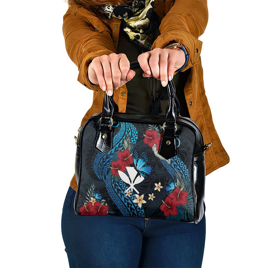 Hawaii Butterfly Shoulder Handbag Kanaka Maoli Mix Hibiscus