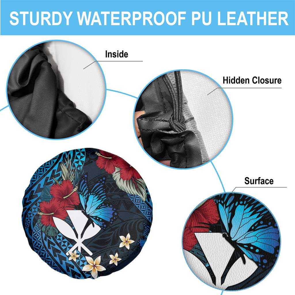 Hawaii Butterfly Spare Tire Cover Kanaka Maoli Mix Hibiscus