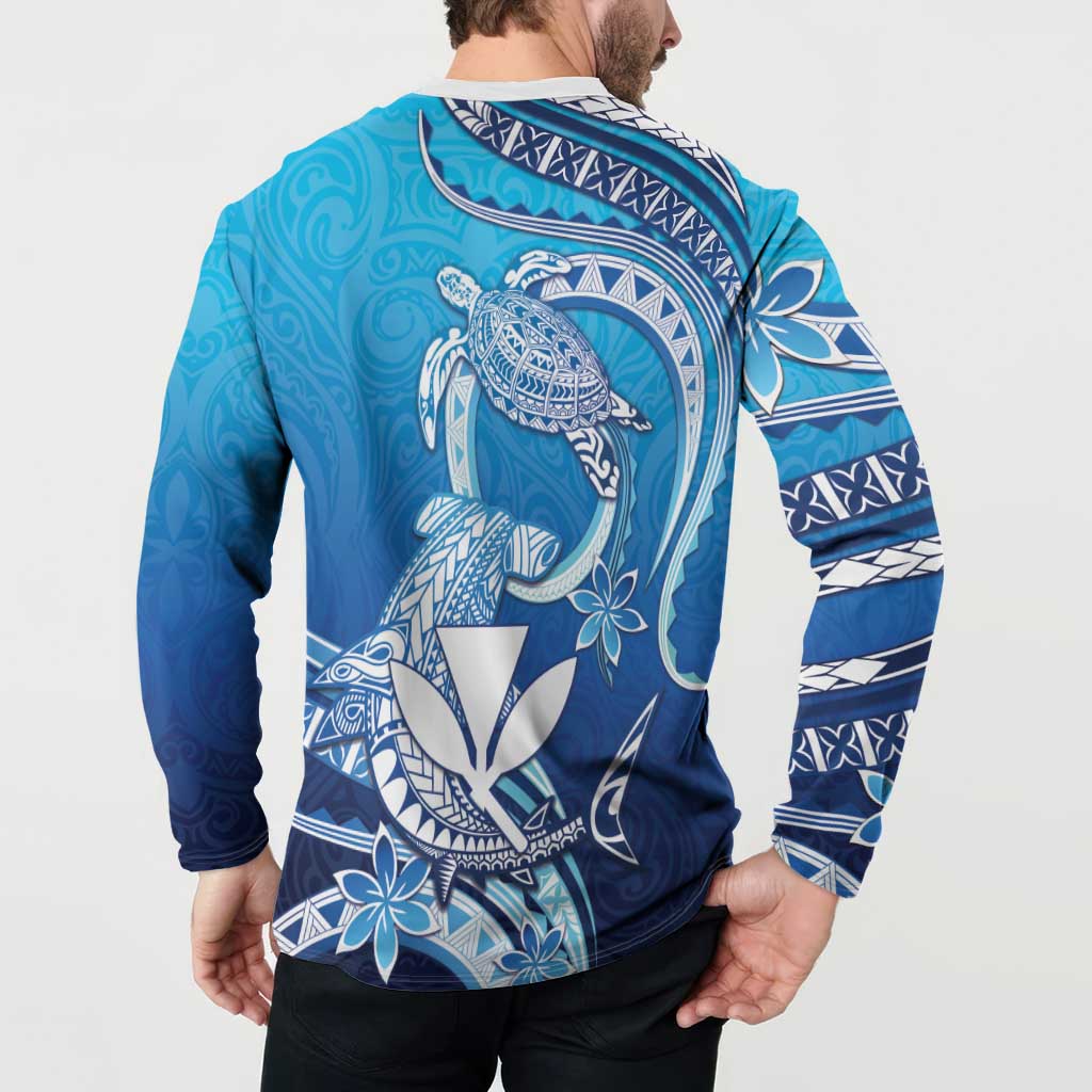 Hawaii Button Sweatshirt Turtle With Hammerhead Shark Oceanic