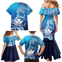 Hawaii Family Matching Mermaid Dress and Hawaiian Shirt Turtle With Hammerhead Shark Oceanic DT04 - Polynesian Pride