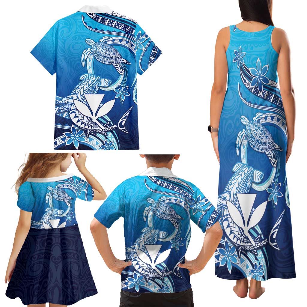 Hawaii Family Matching Tank Maxi Dress and Hawaiian Shirt Turtle With Hammerhead Shark Oceanic DT04 - Polynesian Pride