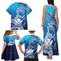 Hawaii Family Matching Tank Maxi Dress and Hawaiian Shirt Turtle With Hammerhead Shark Oceanic DT04 - Polynesian Pride