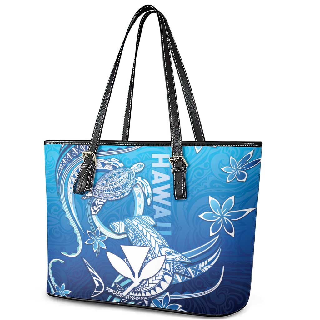 Hawaii Leather Tote Bag Turtle With Hammerhead Shark Oceanic DT04 - Polynesian Pride